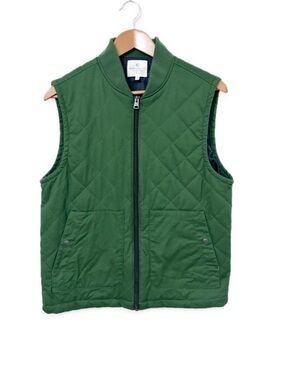 CON.STRUCT Men’s Green Diamond Quilted Vest | Stretch Cotton | Size M